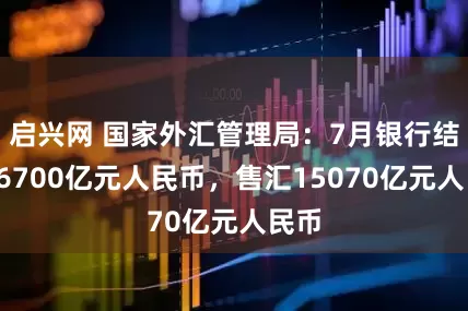 启兴网 国家外汇管理局：7月银行结汇16700亿元人民币，售汇15070亿元人民币